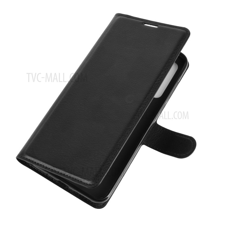 Litschi Haut Magnetischen Lederstandplatzfall Für Motorola Moto G Schnell - Schwarz-2