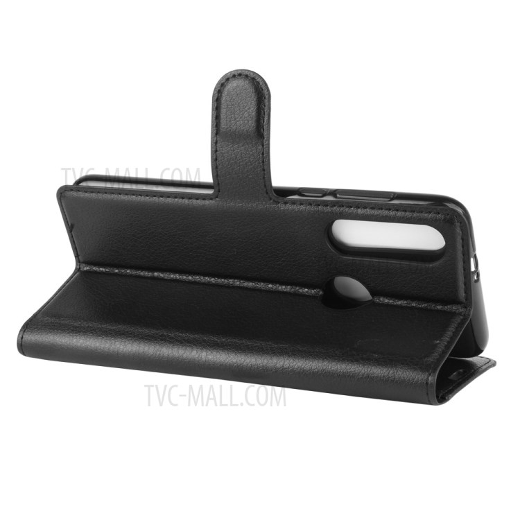 Litschi Haut Magnetischen Lederstandplatzfall Für Motorola Moto G Schnell - Schwarz-5