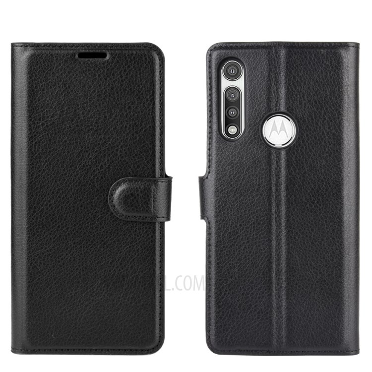 Litschi Haut Magnetischen Lederstandplatzfall Für Motorola Moto G Schnell - Schwarz-6