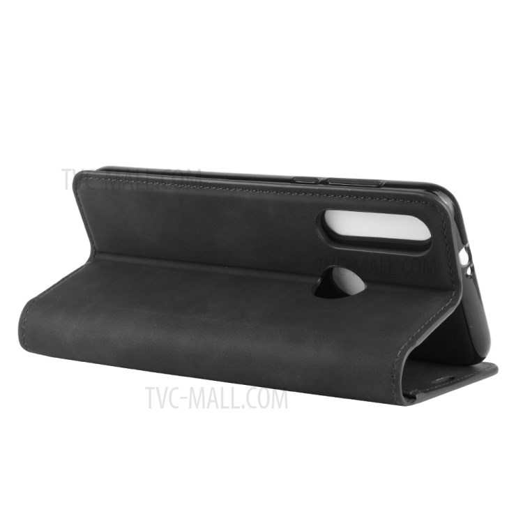 Silky Touch Leather with Wallet Stand Case for Motorola Moto G Fast - Black-4