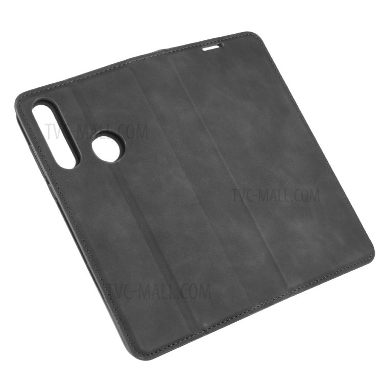 Silky Touch Leather with Wallet Stand Case for Motorola Moto G Fast - Black-6