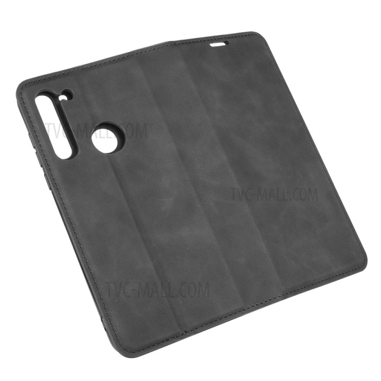 Silky Touch Phone Case Leather Wallet Stand Flip Cover for Motorola Moto G8 - Black-6