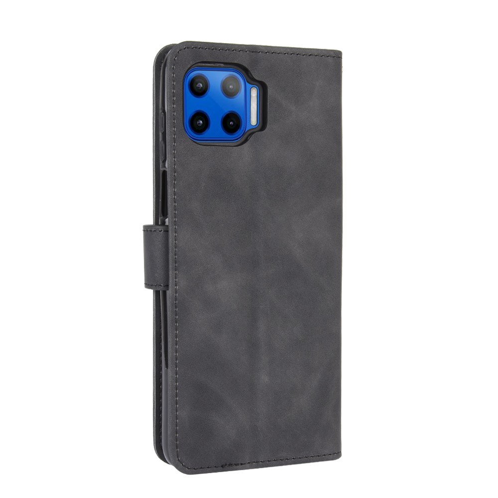 Skin-touch Wallet Stand Leather Flip Cover for Motorola Moto G 5G Plus - Black-6