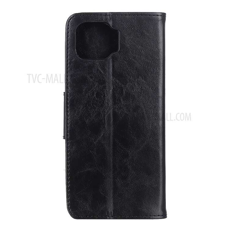 Crazy Horse Split Leather Protector Cover with Wallet for Motorola Moto G 5G Plus - Black-3