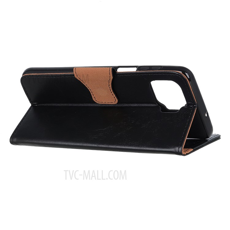 Crazy Horse Split Leather Protector Cover with Wallet for Motorola Moto G 5G Plus - Black-4