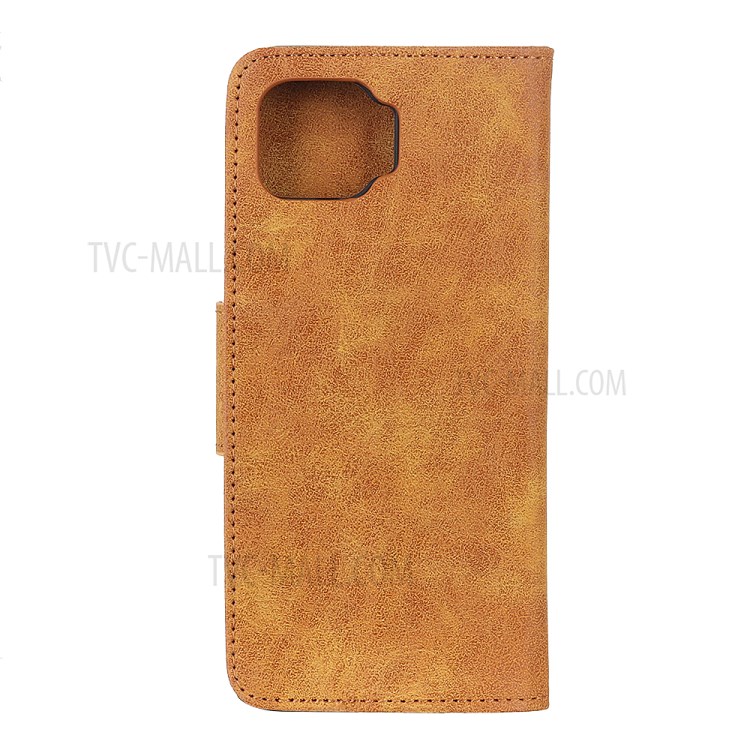 Retro Style Split Leather Wallet Phone Shell for Motorola Moto G 5G Plus - Brown-3