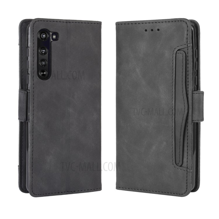 Wallet Leather Stand Case for Motorola Edge - Black-2