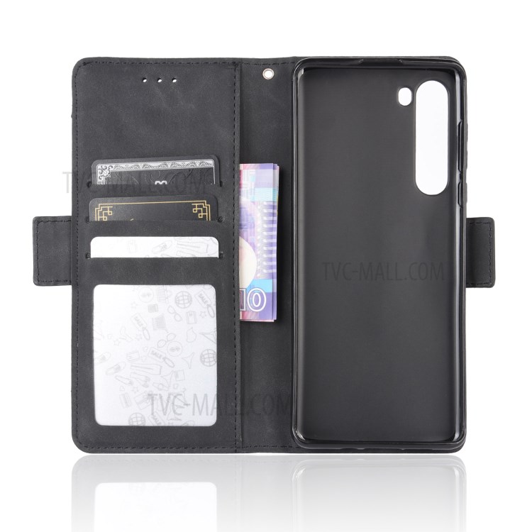 Wallet Leather Stand Case for Motorola Edge - Black-4