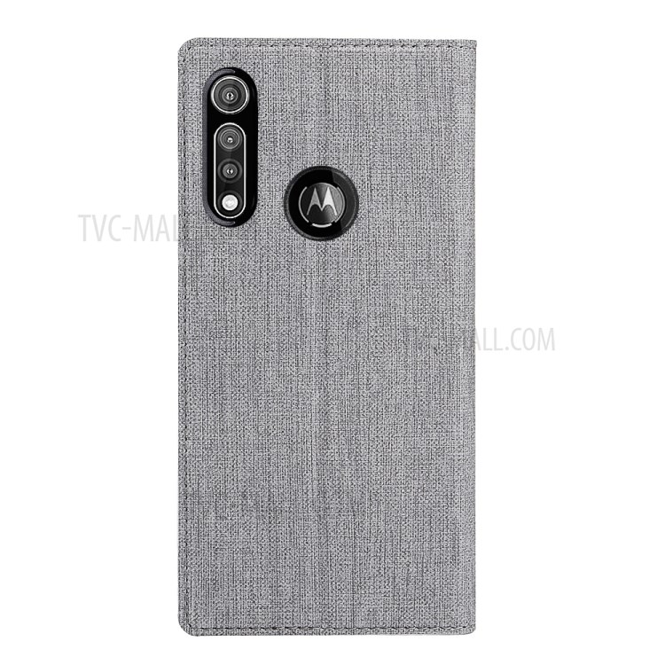 VILI DMX Cross Texture Card Holder Protective Leather Case for Motorola Moto G Fast - Grey-7