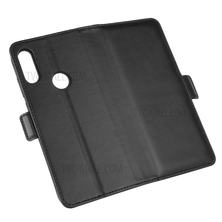 Double Clasp Flip Leather Shell Wallet Stand Phone Case for Motorola Moto E (2020) - Black-6