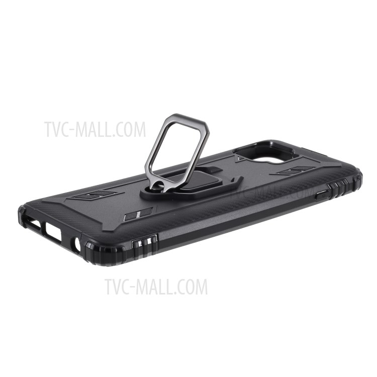 Finger Ring Kickstand TPU Protective Shell for Motorola Moto G 5G Plus - Black-7