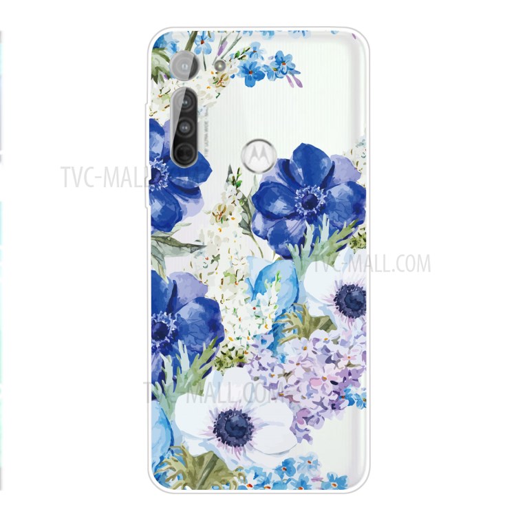 Cute Pattern Printing Soft TPU Back Case for Motorola Moto G8 Power Lite - Flowers-1