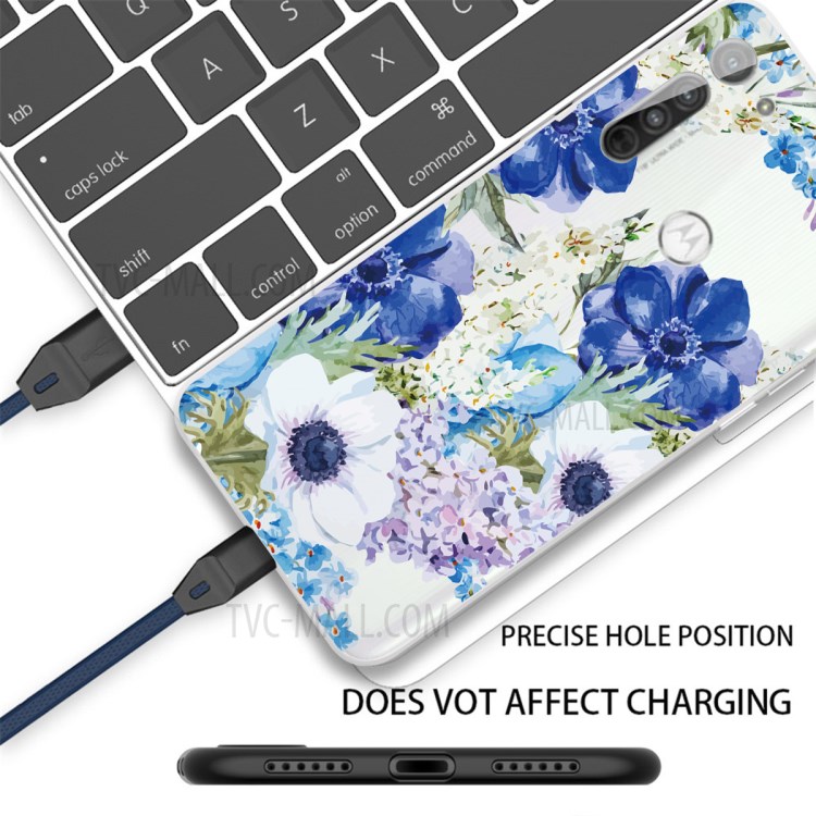 Cute Pattern Printing Soft TPU Back Case for Motorola Moto G8 Power Lite - Flowers-2