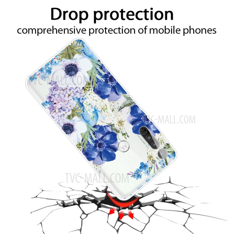 Cute Pattern Printing Soft TPU Back Case for Motorola Moto G8 Power Lite - Flowers-3