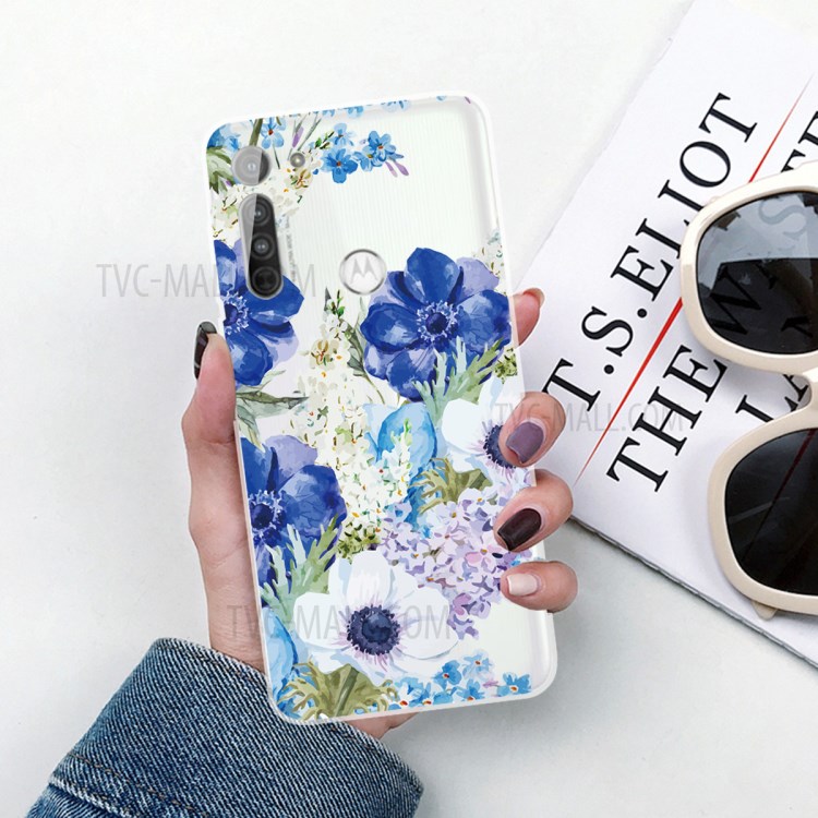 Cute Pattern Printing Soft TPU Back Case for Motorola Moto G8 Power Lite - Flowers-5