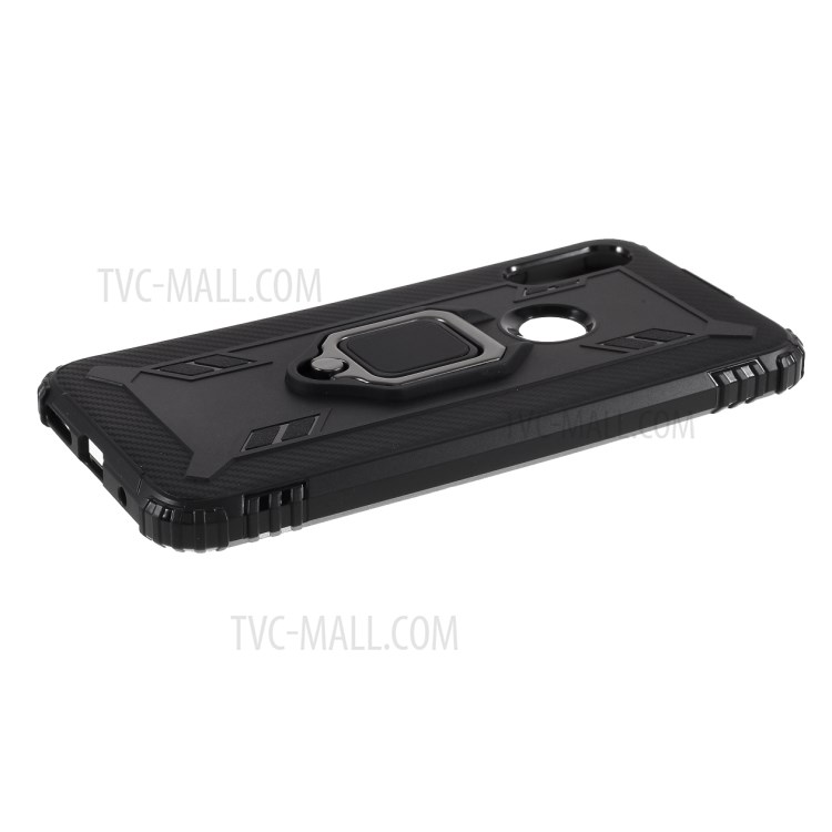 TPU Protector Finger Ring Kickstand Phone Case for Motorola Moto E (2020) - Black-4