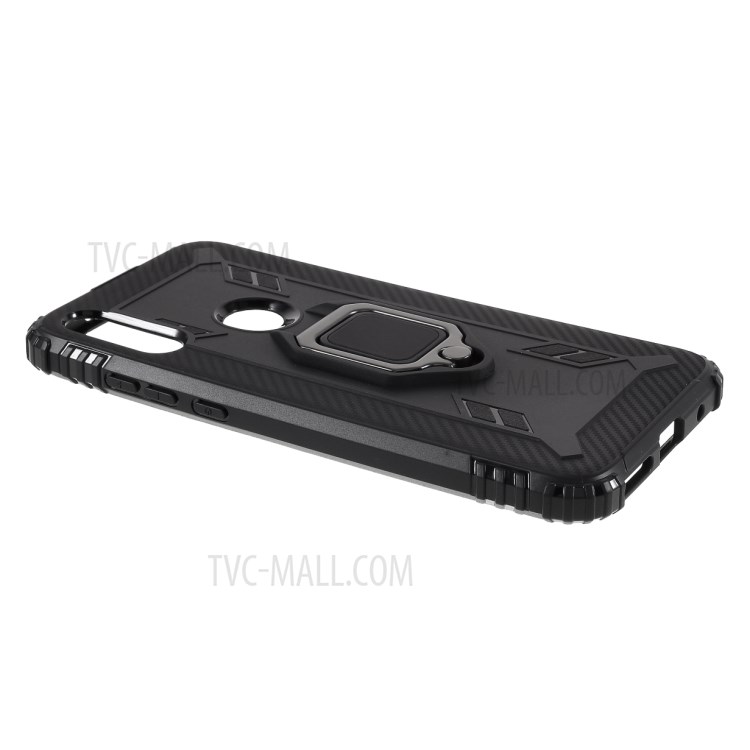 TPU Protector Finger Ring Kickstand Phone Case for Motorola Moto E (2020) - Black-5