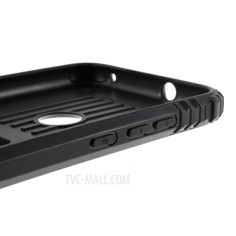 TPU Protector Finger Ring Kickstand Phone Case for Motorola Moto E (2020) - Black-7