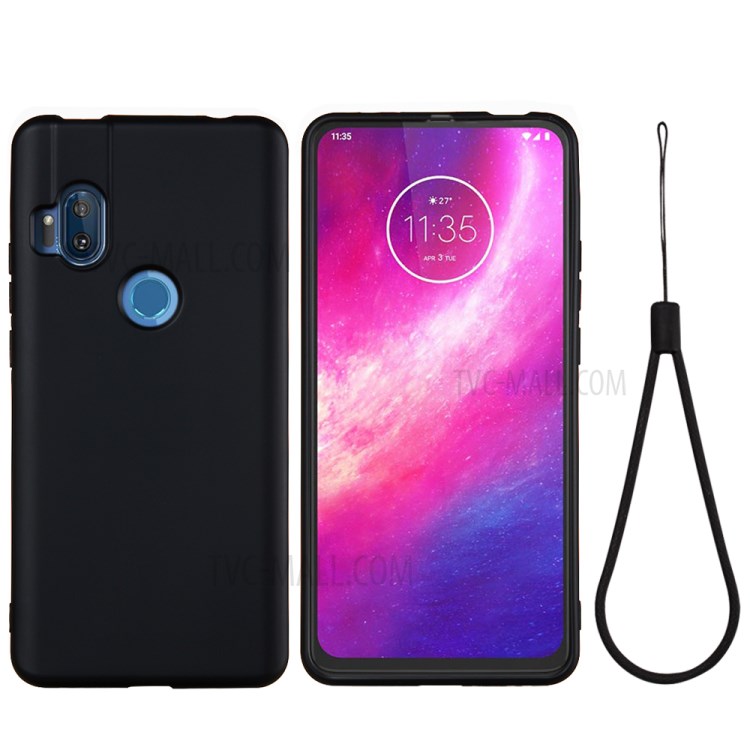 Liquid Silicone Phone Case for Motorola One Hyper - Black-2