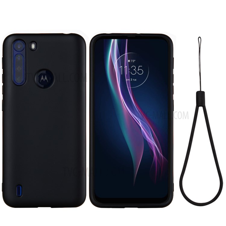 Funda De Teléfono De Silicona Líquida Para Motorola Moto One Fusion - Negro