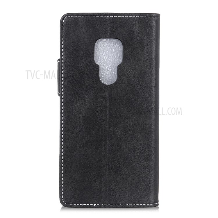 S Shape Textured Protective Leather Shell Wallet Phone Case for Motorola Moto G9 Play - Black-3