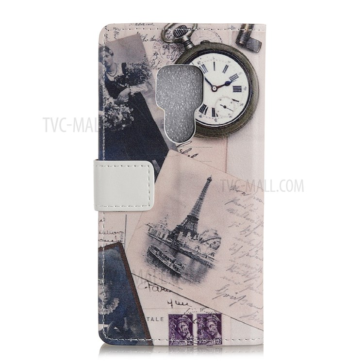 Pattern Printing Protector PU Leather Wallet Stand Phone Shell for Motorola Moto G9 Play - Tower and Letters-3