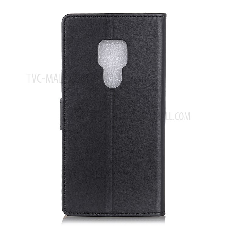 Wallet Leather Stand Case for Motorola Moto G9 Play Protective Shell - Black-3