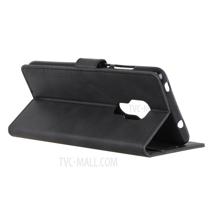 PU Leather Magnetic Wallet Stand Mobile Phone Shell for Motorola Moto G9 Play - Black-5