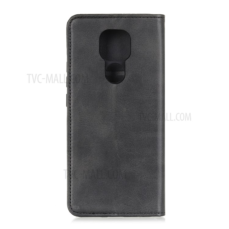 Auto-absorbed Split Leather Casing Wallet Mobile Shell for Motorola Moto G9 Play - Black-3