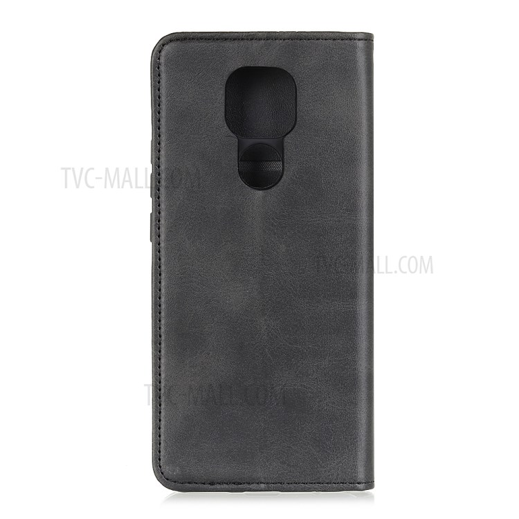 Auto-absorbed Split Leather Casing Wallet Mobile Shell for Motorola Moto G9 Play - Black-3