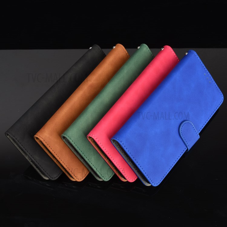 Skin-touch Protector Wallet Stand Leather Cover for Motorola Moto G9 Play/G9 (India) - Black-11