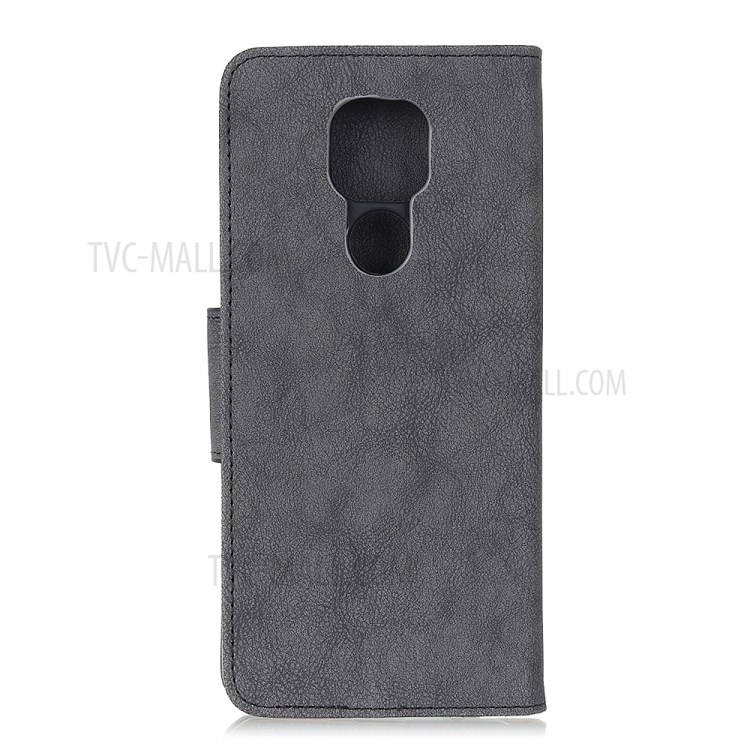 Retro Split Leather with Wallet Mobile Phone Cover for Motorola Moto G9 Play - Grey-3