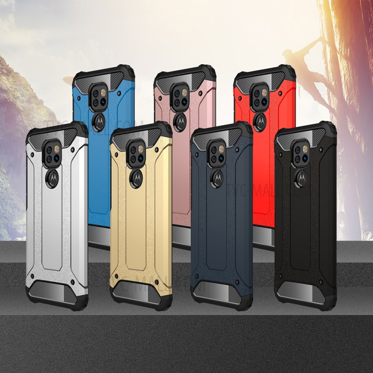 Armor Guard PC + TPU Hybrid Phone Case for Motorola Moto G9 Play - Silver-11