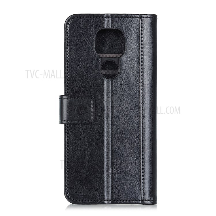 Rivet Decorated Crazy Horse Skin Leather Shell for Motorola Moto G9 Play - Black-2