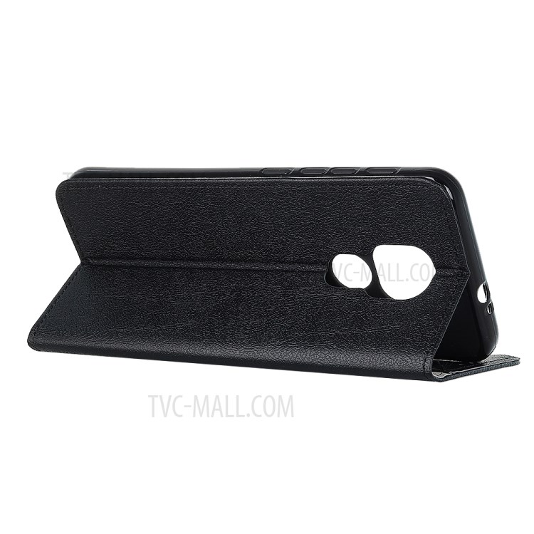 PU Leather with Wallet Cell Phone Case for Motorola Moto G9 Play - Black-3