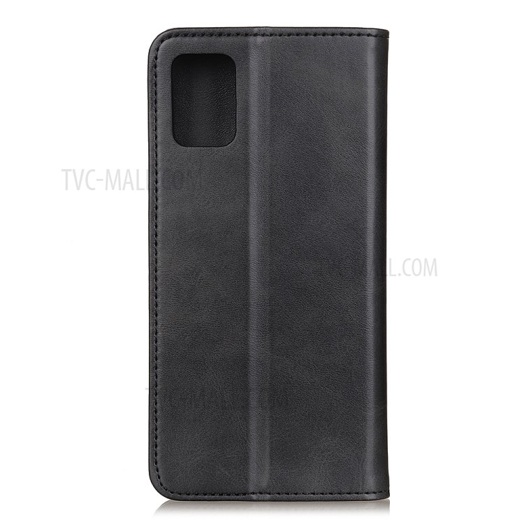 Auto-absorbed Split Leather with Wallet Cover for Motorola Moto G9 Plus - Black-2