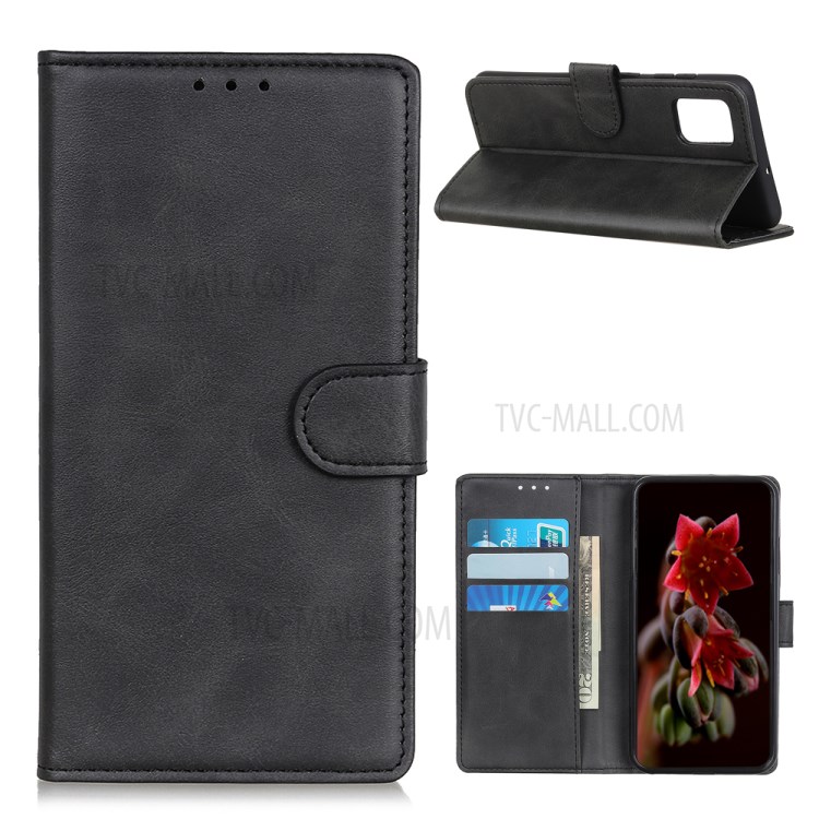 PU Leather Phone Cover for Motorola Moto G9 Plus - Black-1