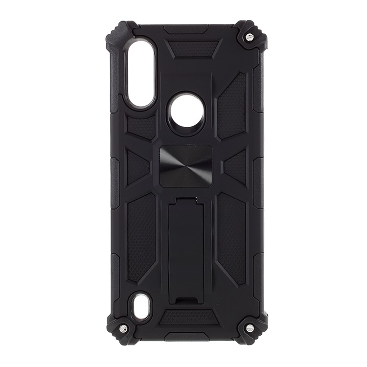 Armor PC TPU Shell with Magnetic Metal Sheet for Motorola Moto E6s (2020) - Black-1