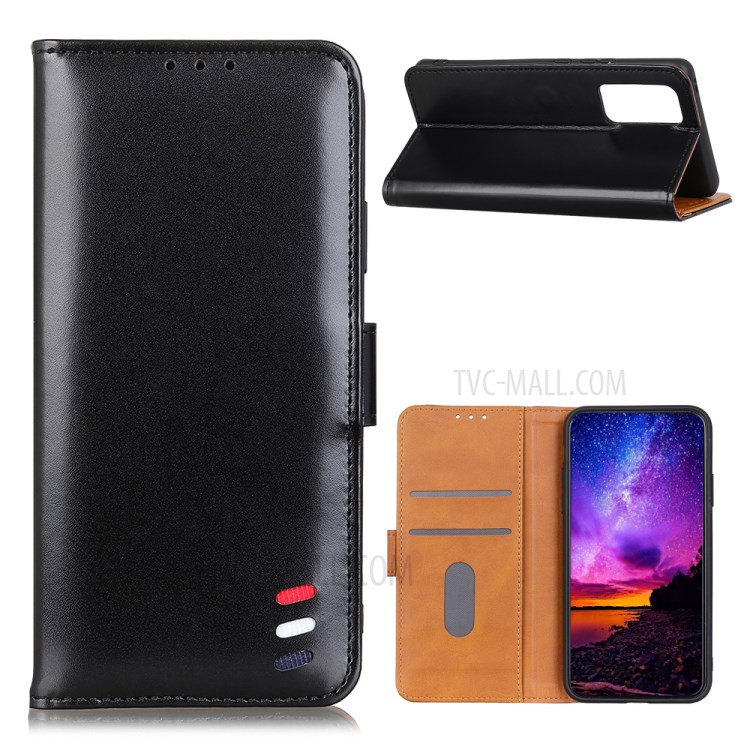 Wallet Stand Flip Leather Phone Case for Motorola Moto G9 Plus - Black-1