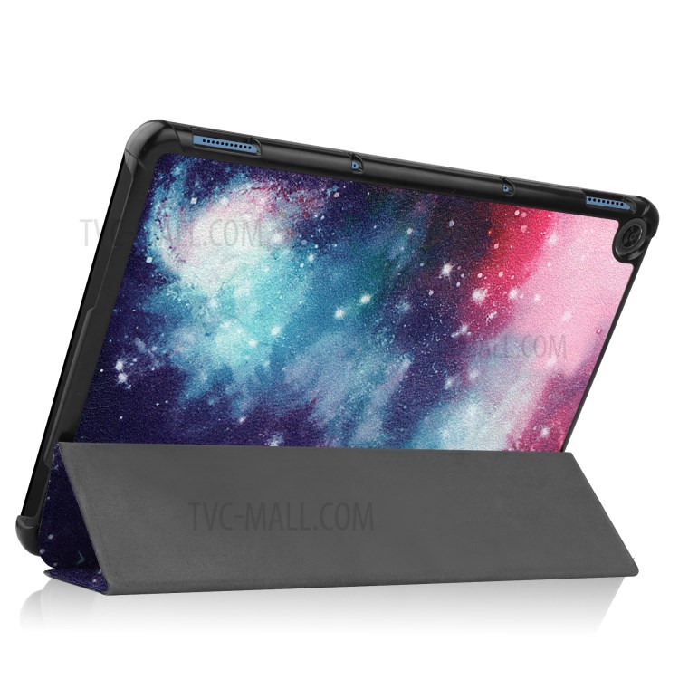 Pattern Printing PU Leather Tri-fold Stand Tablet Case for Lenovo Duet Chromebook - Cosmic Space-6