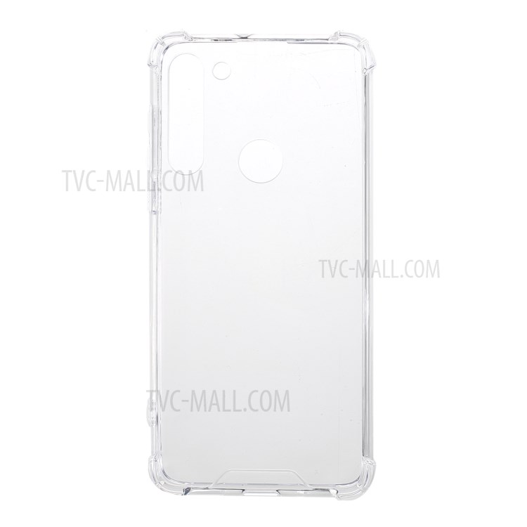 Anti-drop TPU + Acrylic Hybrid Case Phone Cover for Motorola Moto G8 - Transparent-1