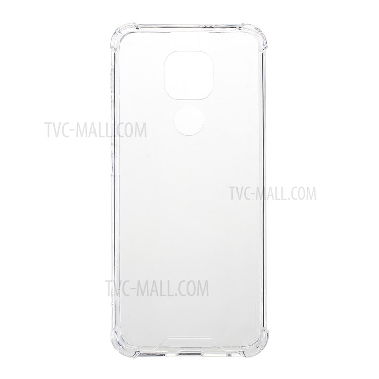 Glossy Acrylic + TPU Combo Cover Anti-drop Phone Shell for Motorola Moto G9 Play - Transparent-1