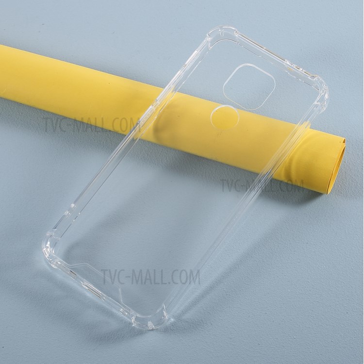 Glossy Acrylic + TPU Combo Cover Anti-drop Phone Shell for Motorola Moto G9 Play - Transparent-2