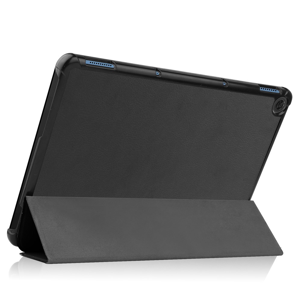 Litch Skin PU Leather Tri-fold Stand Shell for Lenovo Duet Chromebook 10.1 Tablet Case - Black-6