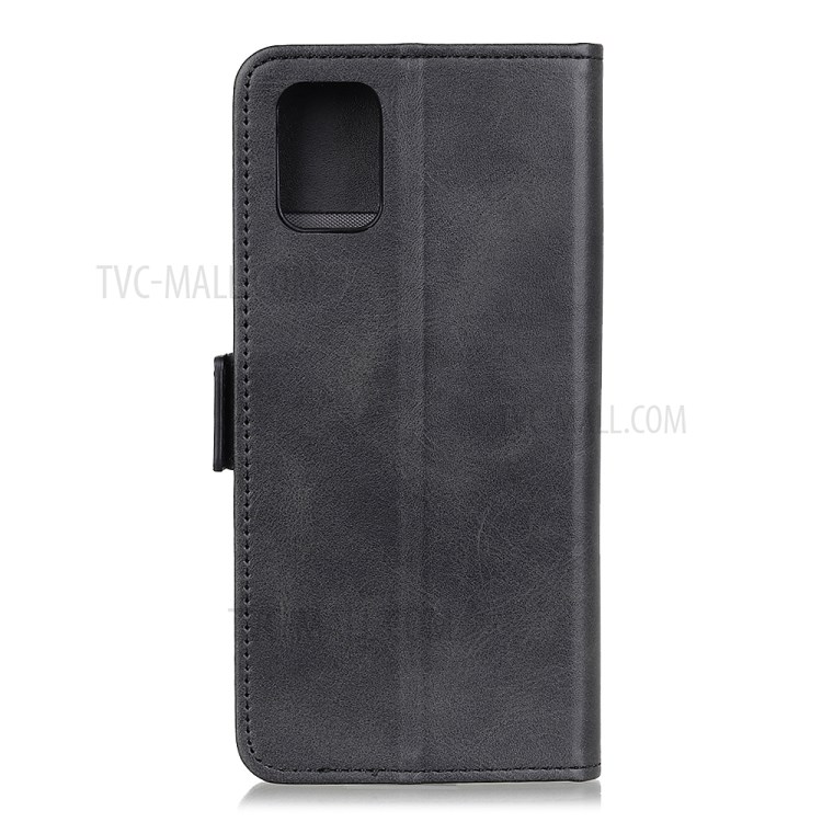 Magnetic Closure Leather Wallet Stand Case Shell for Motorola Moto G9 Plus - Black-2