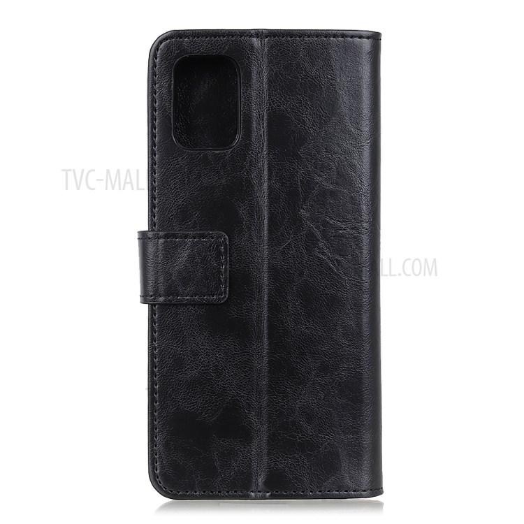 PU Leather Wallet Stand Cell Phone Case for Motorola Moto G9 Plus - Black-2