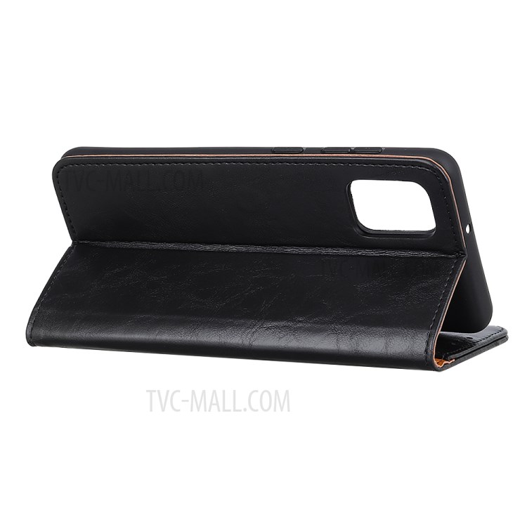 PU Leather Wallet Stand Cell Phone Case for Motorola Moto G9 Plus - Black-3