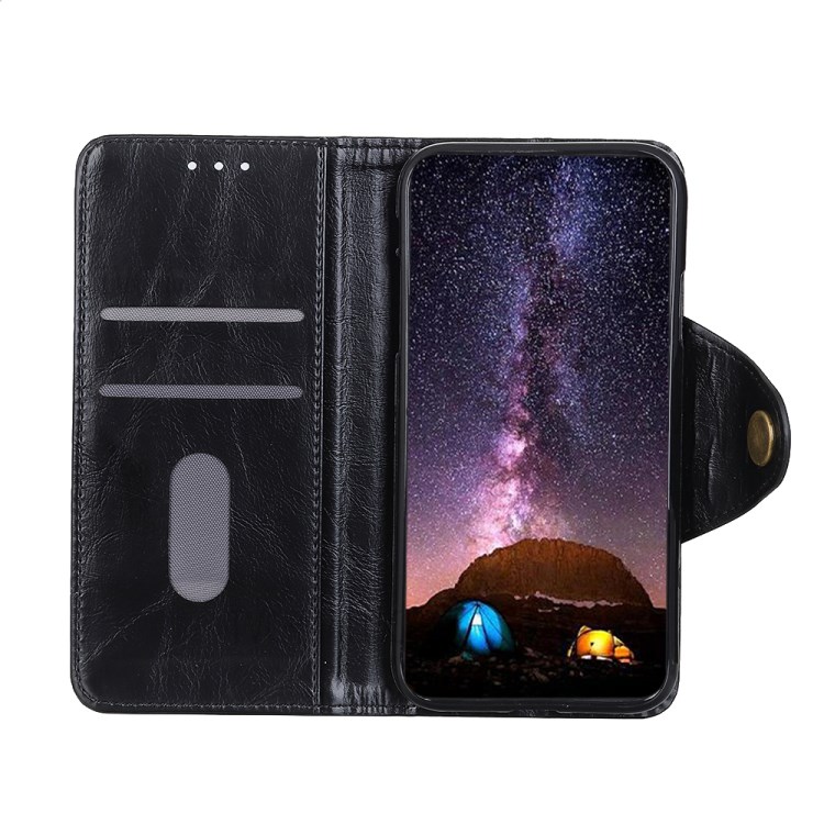 Wallet Stand PU Leather Protective Shell for Motorola Moto G9 Plus - Black-5