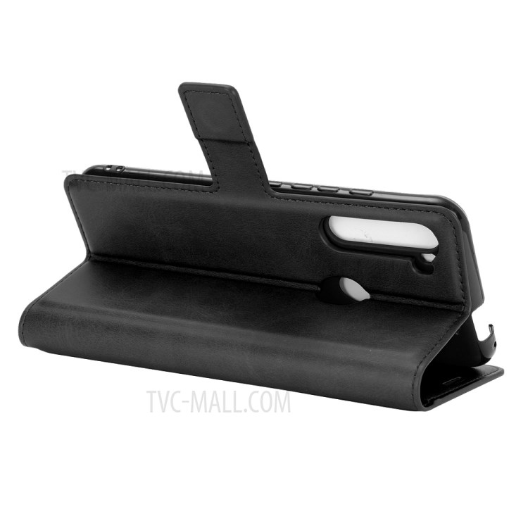 PU Leather Wallet Stand Phone Protective Shell for Motorola Moto One Fusion Plus - Black-8