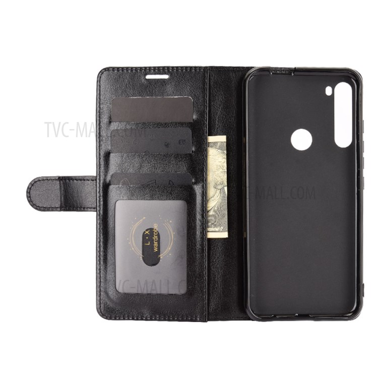 Crazy Horse Texture Leather Cover Stand Case for Motorola Moto One Fusion Plus - Black-4
